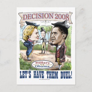 Hillary vs. Obama Postcard