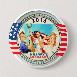 Hillary's Auxillary 3 Inch Round Button