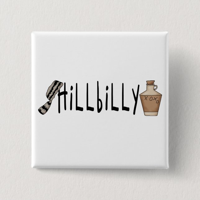 hillbilly 2 inch square button (Front)