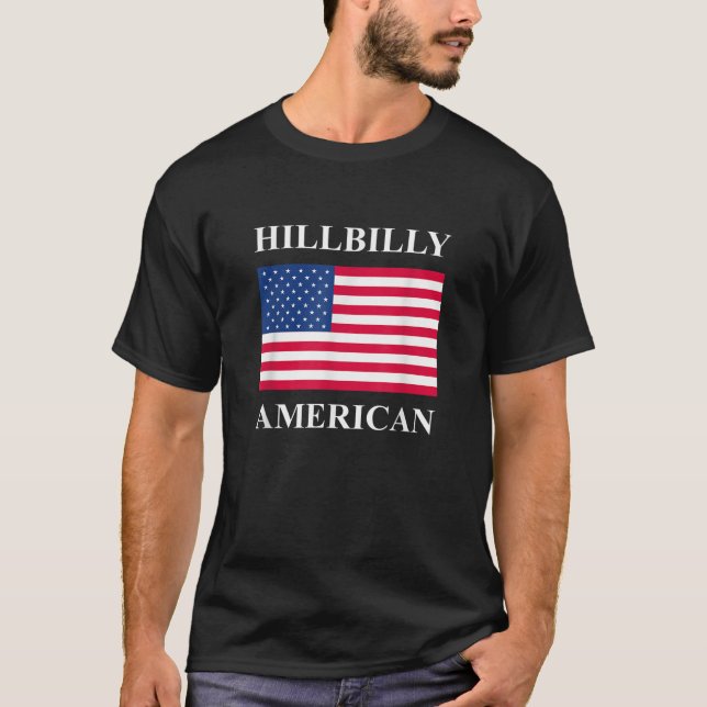 Hillbilly American Flag T Shirt (Front)
