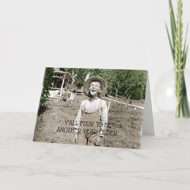 Hillbilly Boy Vintage Photo 1890 Redneck Funny Card (Front)