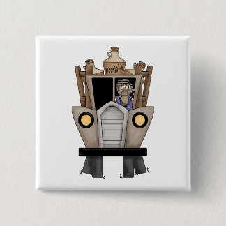 hillbilly driving 2 inch square button