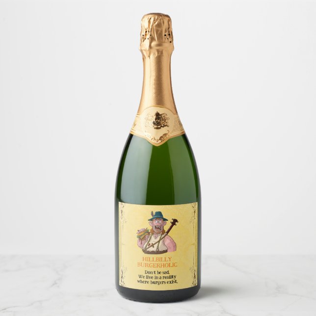 HillBilly Grill Sparkling Wine Label! Wine Label  (Front)