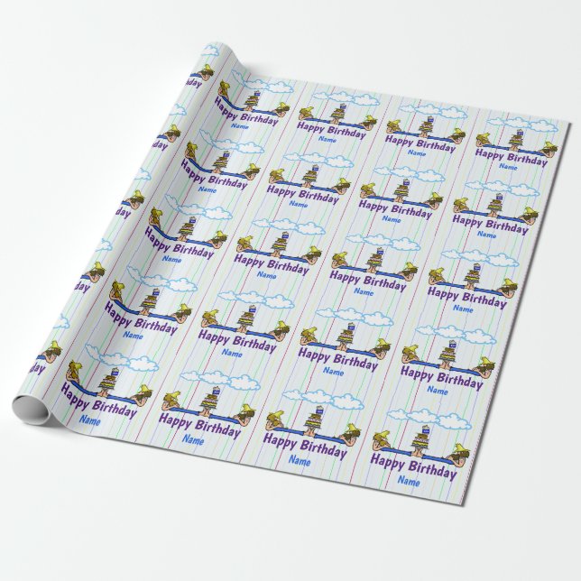 Hillbilly Happy Birthday Wrapping Paper (Unrolled)