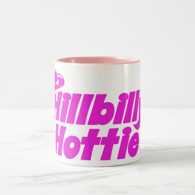 Hillbilly Hottie Pink Two-Tone Coffee Mug (Center)