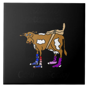 Hillbilly Motorcycle Funny Cow Gift For Bikers Tile
