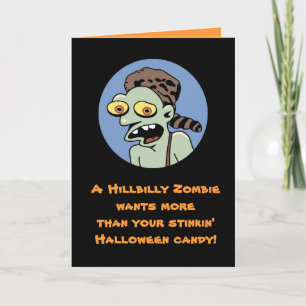 Hillbilly Zombie Halloween Card