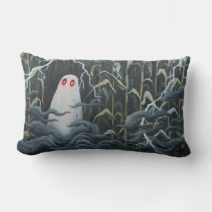 hilling Haunted Cornfield Ghost & Lightning Throw Lumbar Pillow