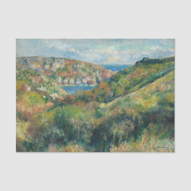 Hills around the Bay of Moulin Huet, Renoir Tissue Paper (Front)