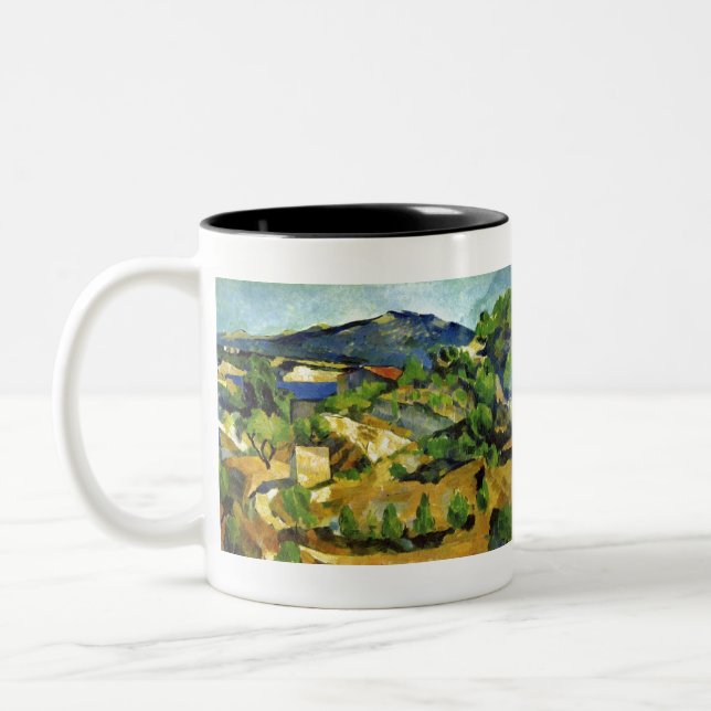Hills in the French Provence - Paul Cezanne - c187 Two-Tone Coffee Mug (Left)