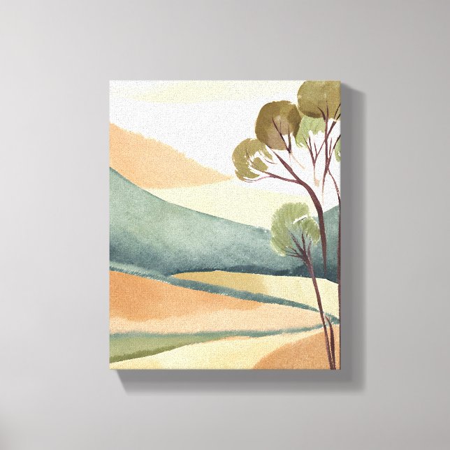 Hills of Beige | Natural Landscape Painting Canvas Print (Front)