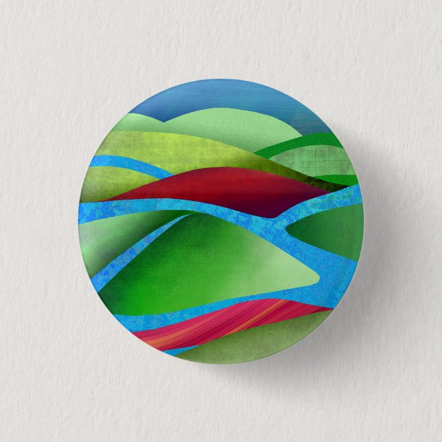 Hills On Ice 1 Inch Round Button (Front)