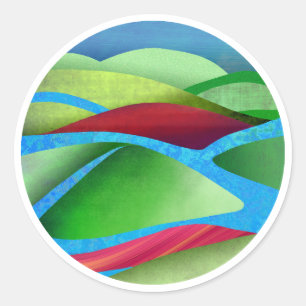 Hills On Ice Classic Round Sticker