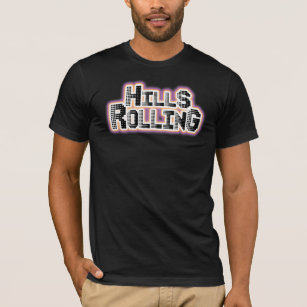 Hills Rolling - Black T-Shirt with Dots Design