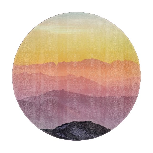 Hills Scenery Rainbow colors Cutting Board (Front)