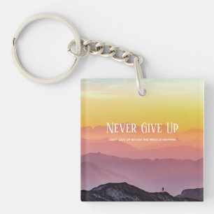 Hills Scenery Rainbow colours Motivation Quote Keychain