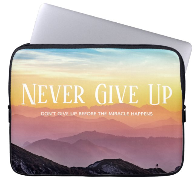 Hills Scenery Rainbow colours Motivation Quote Laptop Sleeve (Front)