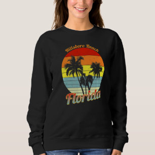 Hillsboro Beach Florida Retro Tropical Palm Trees Sweatshirt