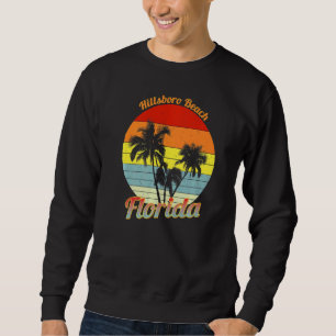 Hillsboro Beach Florida Retro Tropical Palm Trees Sweatshirt