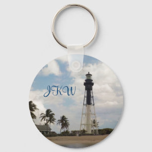 Hillsboro Inlet Light Tower Monogrammed Keychain
