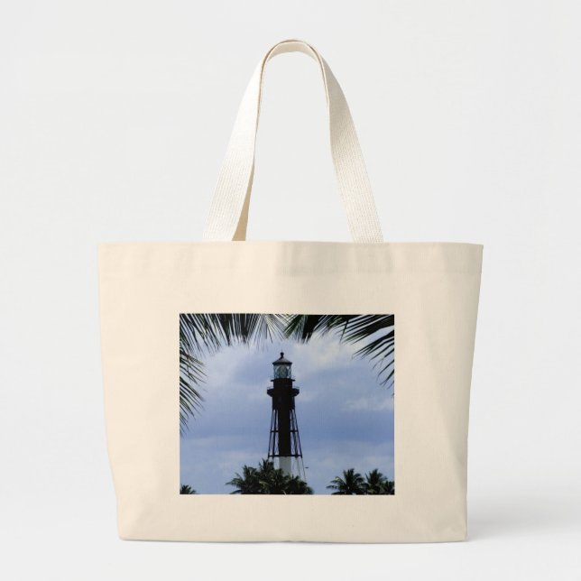 Hillsboro Inlet Lighthouse Large Tote Bag (Front)