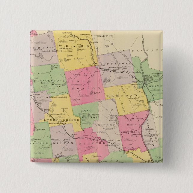 Hillsborough County 2 Inch Square Button (Front)