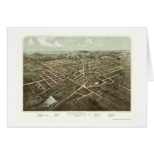 Hillsdale, MI Panoramic Map - 1866 (Front Horizontal)