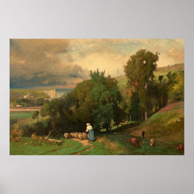 Hillside at Étretat, George Inness Fine Art Poster (Front)