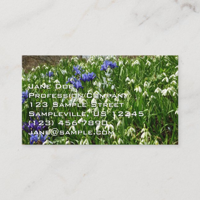 Hillside of Early Spring Flowers Landscape Business Card (Front)