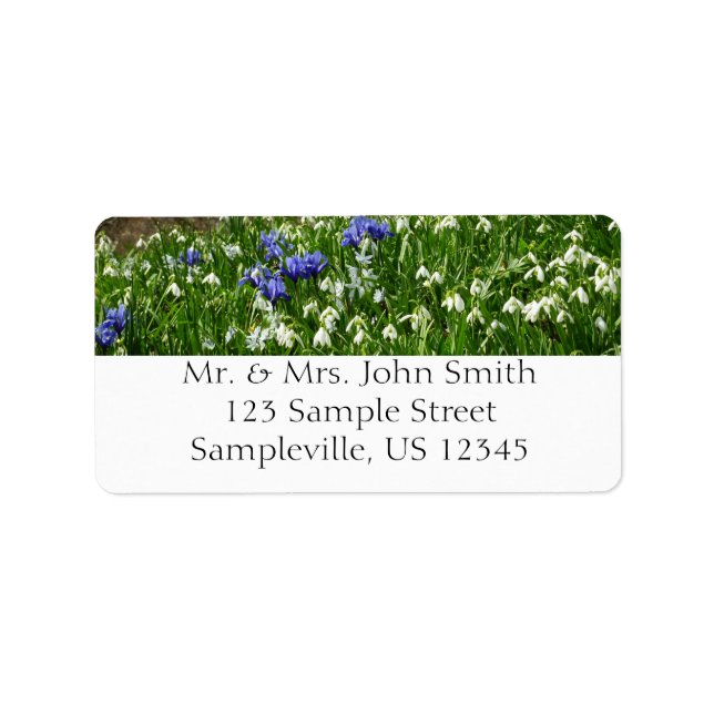 Hillside of Early Spring Flowers Landscape Label (Front)