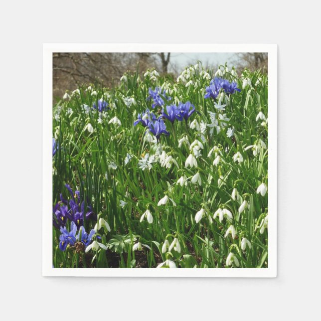 Hillside of Early Spring Flowers Landscape Napkin (Front)