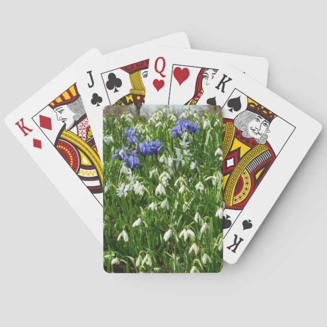 Hillside of Early Spring Flowers Landscape Playing Cards (Back)