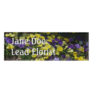Hillside of Pansies Name Tag