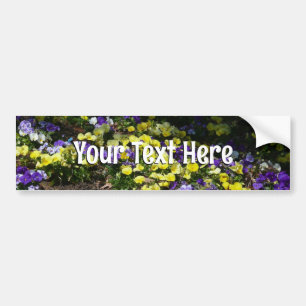 Hillside of Purple and Yellow Pansies Bumper Sticker