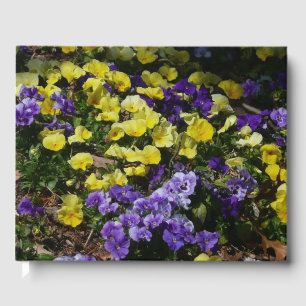 Hillside of Purple and Yellow Pansies Guest Book