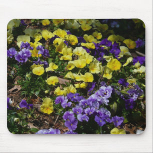 Hillside of Purple and Yellow Pansies Mouse Pad