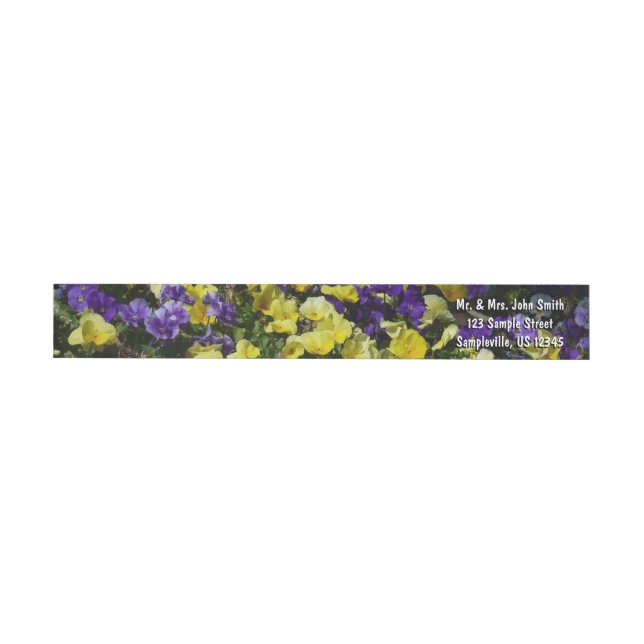 Hillside of Purple and Yellow Pansies Wrap Around Label (Individual)