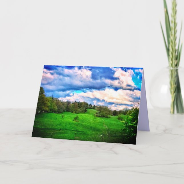 HILLSIDE PASTURE GREETING CARD (Front)