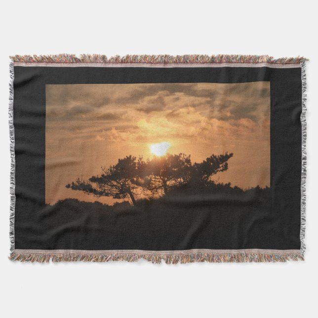 Hillside Sunset Throw Blanket (Front)