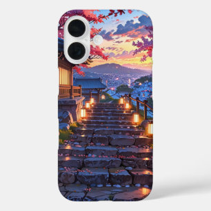Hilltop Shrine – Anime Spring Serenity iPhone 16 Case