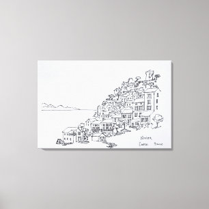 Hilltop Village of Nonza   Corsica, France Canvas Print