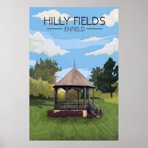 Hilly Fields Park Enfield Travel Poster