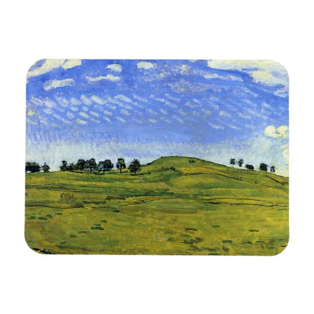Hilly Landscape With Ravens (by Ferdinand Hodler) Magnet (Horizontal)