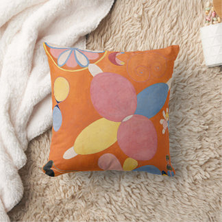 Hilma af Klint Abstract Vintage Art Orange Throw Pillow