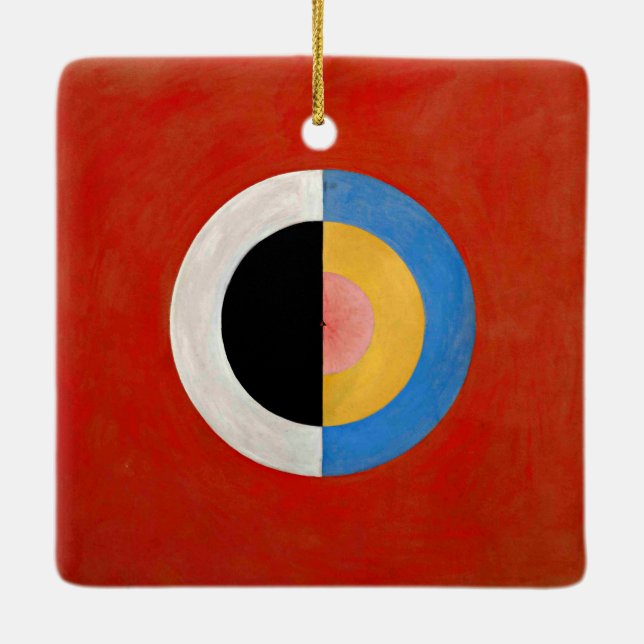 Hilma af Klint, Svanen, nr 17, colourful artwork Ceramic Ornament (Back)
