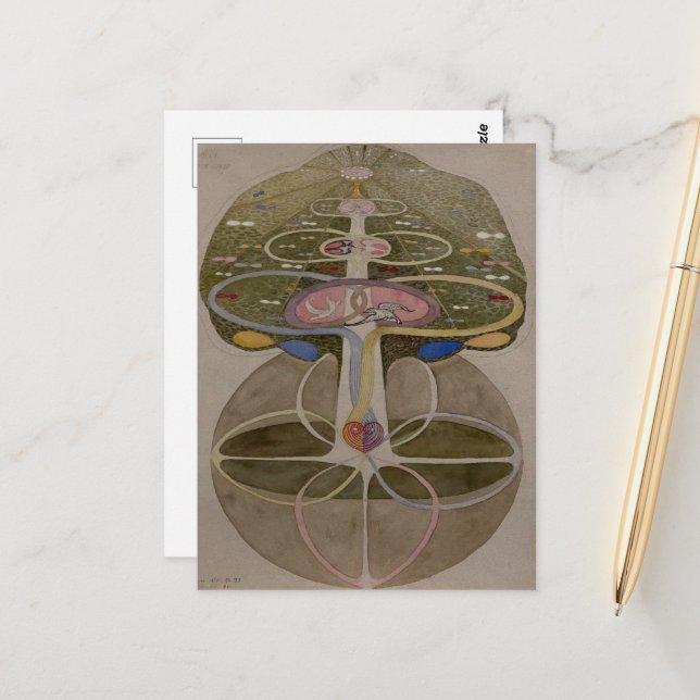 Hilma Af Klint, Tree Of Knowledge No1 Abstract Art Postcard (Front/Back In Situ)