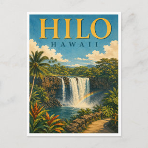 Hilo Hawaii Rainbow Falls GeoSaga Postcard