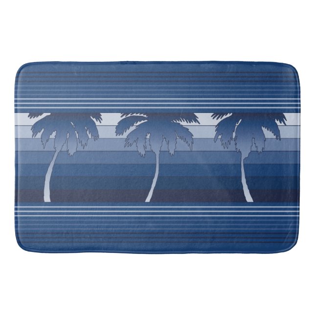 Hilo Hawaiian Palms Striped Bath Mat (Front)