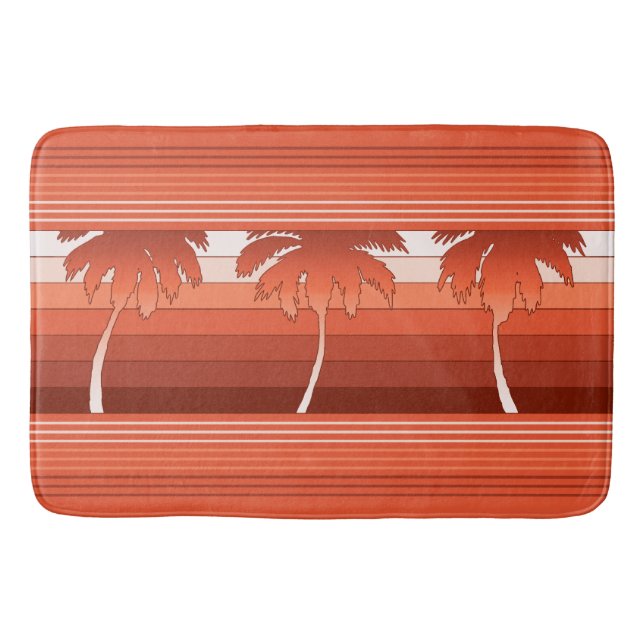 Hilo Hawaiian Palms Striped Bath Mat (Front)