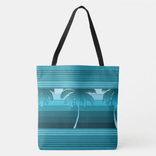 Hilo Hawaiian Palms Striped Beach Bag